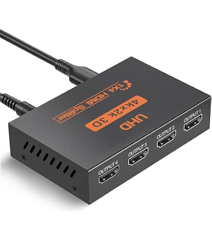 DooBuy HDMI Splitter 1 in 4 Out, 4K Video Distribution Amplifier